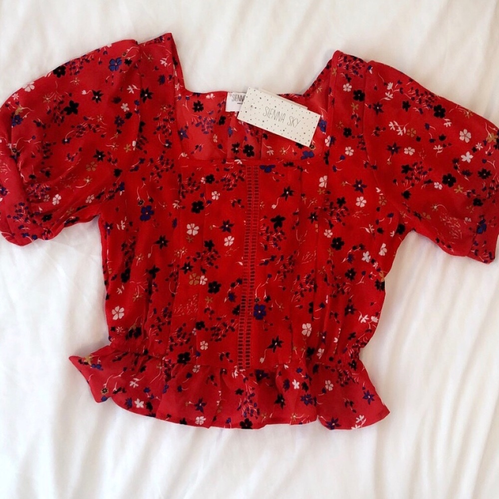 Sienna Sky Red Floral Top